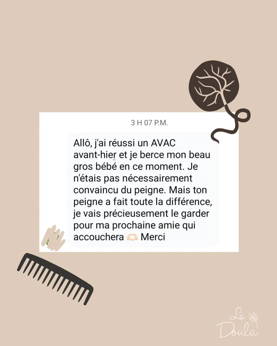 Peigne d'acupression en bois pour l'enfantement