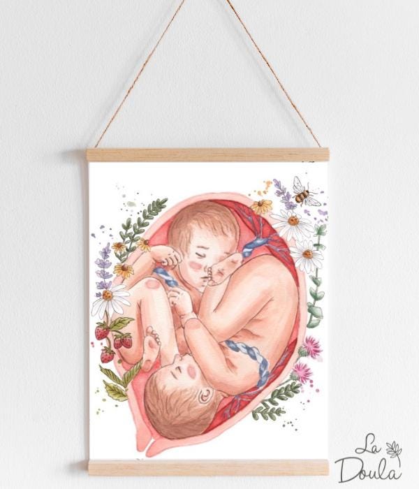 Twin Souls Watercolor Poster