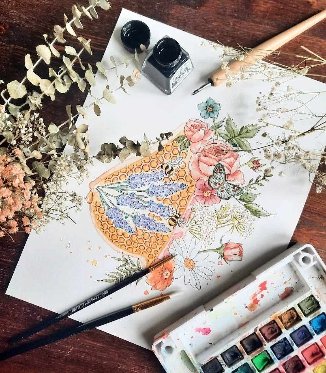 Affiche aquarelle OR LIQUIDE