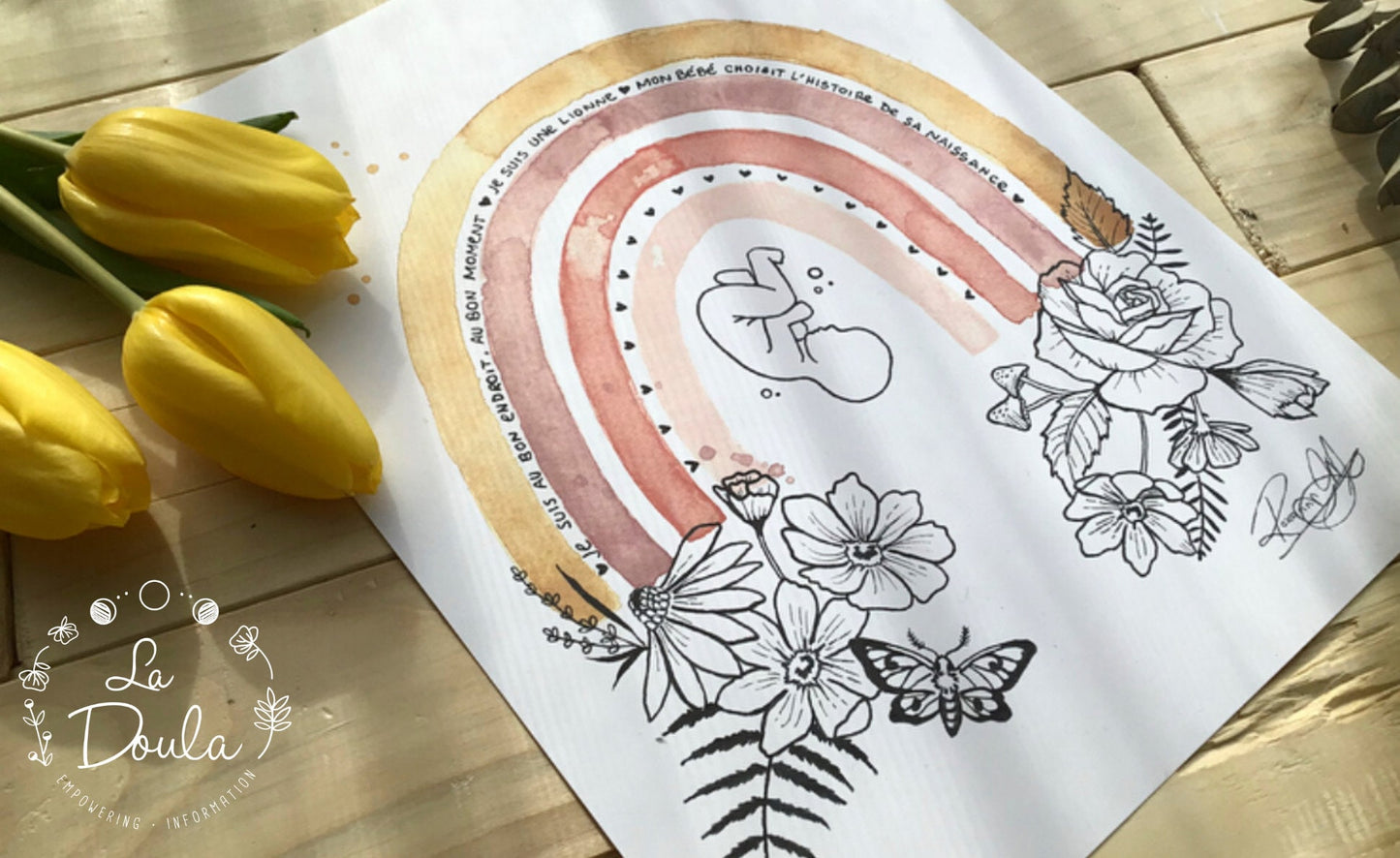 Watercolor print RIGHT PLACE, RIGHT TIME