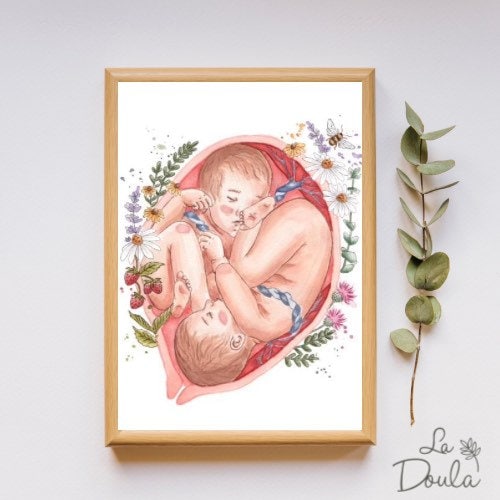 Twin Souls Watercolor Poster