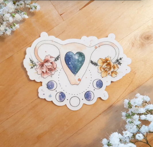 Waterproof vinyl sticker UTERUS IN BLOOM