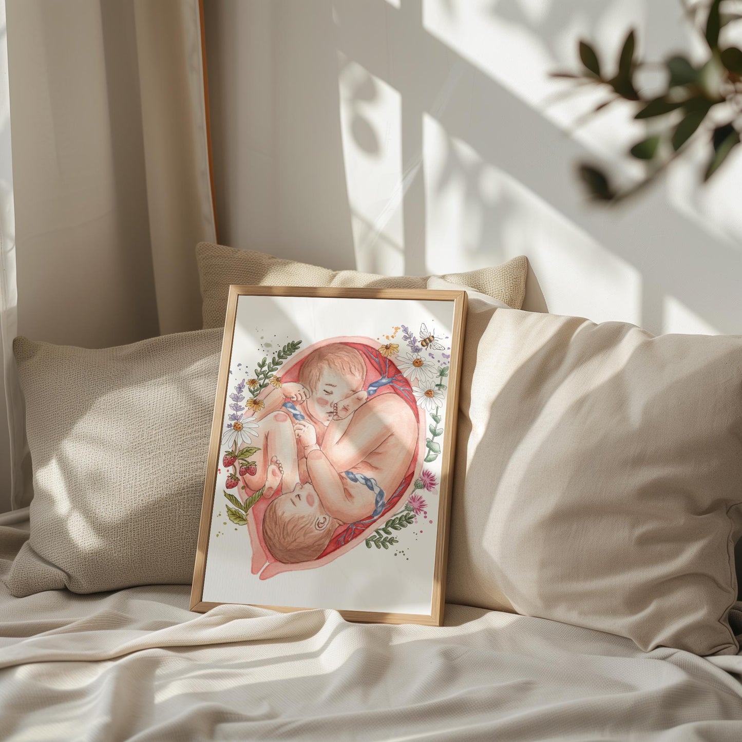 Twin Souls Watercolor Poster