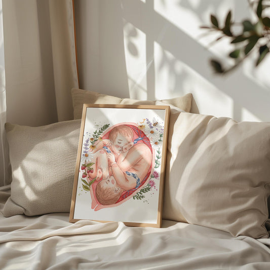 Twin Souls Watercolor Poster