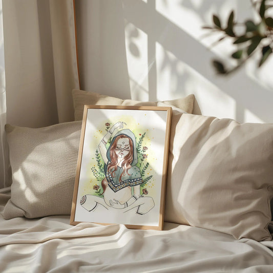 Watercolor print WOLF MOTHER