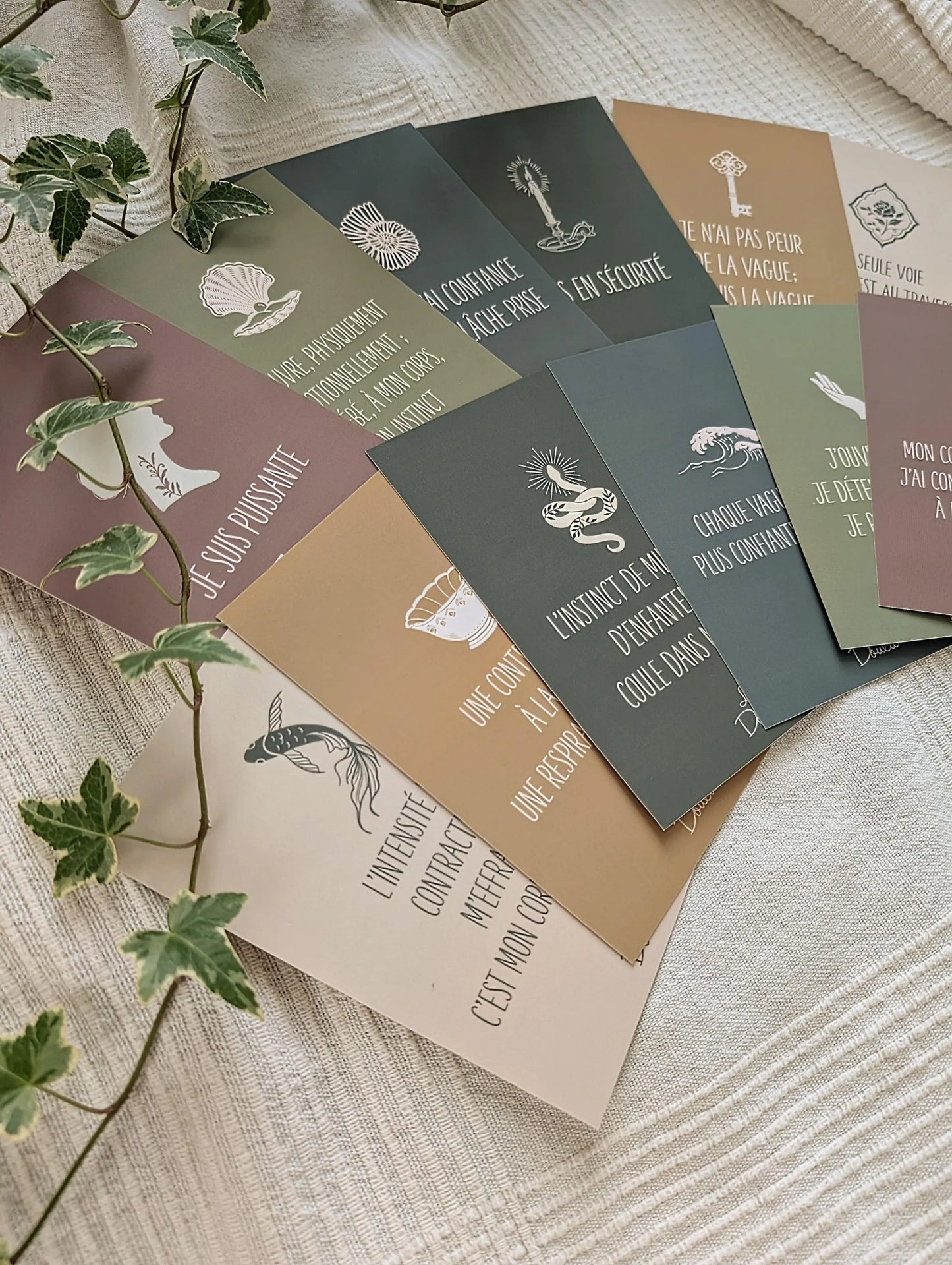 Cartes d'affirmations pour l'enfantement